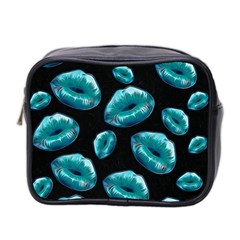 Turquoise Sassy Lips  Mini Toiletries Bag 2-side by OCDesignss