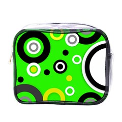 Florescent Green Yellow Abstract  Mini Toiletries Bags by OCDesignss