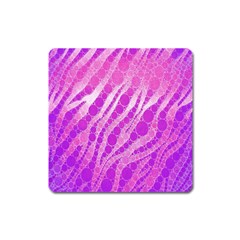 Florescent Pink Zebra Pattern  Square Magnet by OCDesignss