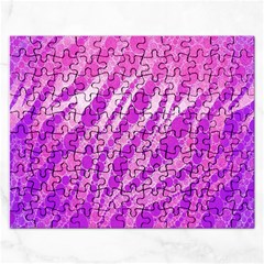 Florescent Pink Zebra Pattern  Rectangular Jigsaw Puzzl by OCDesignss