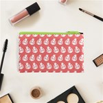 Coral And White Lady Bug Pattern Cosmetic Bag (XS) Back