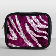 Purple Zebra Print Bling Pattern  Mini Toiletries Bags by OCDesignss