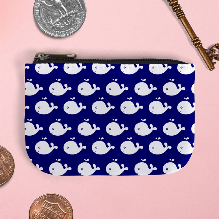 Cute Whale Illustration Pattern Mini Coin Purses