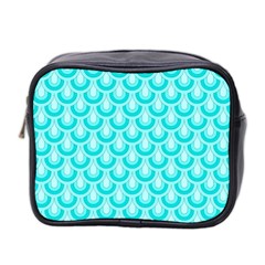 Awesome Retro Pattern Turquoise Mini Toiletries Bag 2-side by ImpressiveMoments