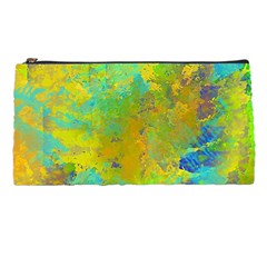 Abstract In Blue, Green, Copper, And Gold Pencil Cases by digitaldivadesigns