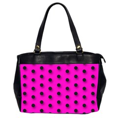 Hot Pink Black Polka-dot  Office Handbags (2 Sides)  by OCDesignss