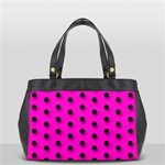 Hot Pink Black Polka-dot  Office Handbags (2 Sides)  Back