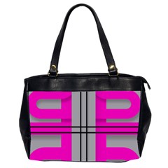 Florescent Pink Grey Abstract  Office Handbags (2 Sides)  by OCDesignss