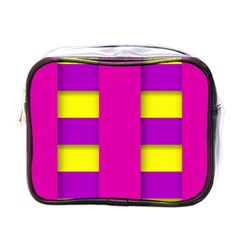 Florescent Pink Purple Abstract  Mini Toiletries Bags by OCDesignss