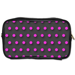 Pink Grey Polka-dot  Toiletries Bags 2-side by OCDesignss