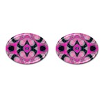 Pink Black Abstract  Cufflinks (Oval) Front(Pair)