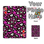 Pink Black Cheetah Abstract  Playing Cards 54 Designs  Front - DiamondA