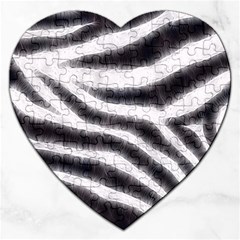 Black&white Zebra Abstract Pattern  Jigsaw Puzzle (heart) by OCDesignss