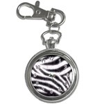 Black&White Zebra Abstract Pattern  Key Chain Watches Front