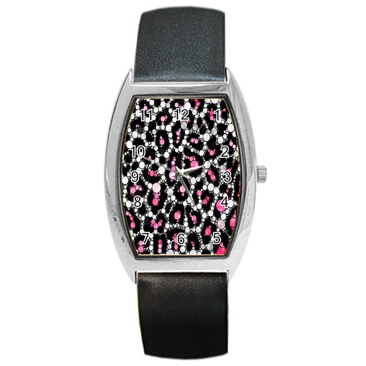 Pink Cheetah Bling  Barrel Metal Watches