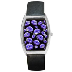 Sassy Purple Puckered Lips  Barrel Metal Watches by OCDesignss