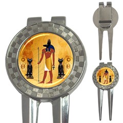 Anubis, Ancient Egyptian God Of The Dead Rituals  3-in-1 Golf Divots by FantasyWorld7