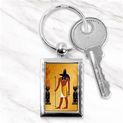 Anubis, Ancient Egyptian God Of The Dead Rituals  Key Chains (rectangle)  by FantasyWorld7