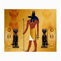 Anubis, Ancient Egyptian God Of The Dead Rituals  Small Glasses Cloth by FantasyWorld7