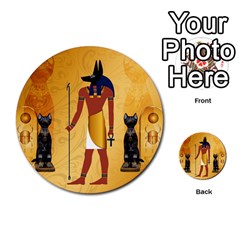 Anubis, Ancient Egyptian God Of The Dead Rituals  Multi-purpose Cards (round)  by FantasyWorld7