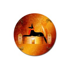 Anubis, Ancient Egyptian God Of The Dead Rituals  Magnet 3  (round) by FantasyWorld7