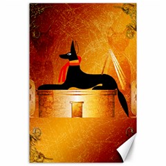 Anubis, Ancient Egyptian God Of The Dead Rituals  Canvas 24  X 36  by FantasyWorld7