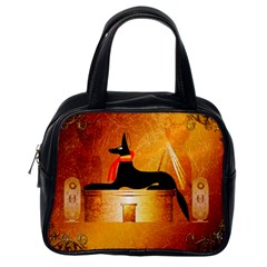 Anubis, Ancient Egyptian God Of The Dead Rituals  Classic Handbags (one Side) by FantasyWorld7