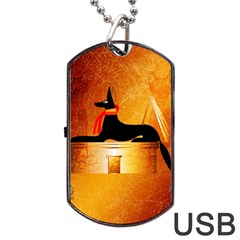 Anubis, Ancient Egyptian God Of The Dead Rituals  Dog Tag Usb Flash (one Side) by FantasyWorld7