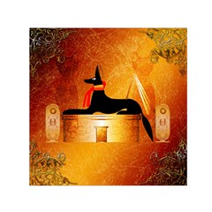 Anubis, Ancient Egyptian God Of The Dead Rituals  Small Satin Scarf (square)  by FantasyWorld7