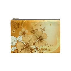 Wonderful Flowers With Butterflies Cosmetic Bag (medium)  by FantasyWorld7