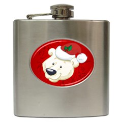 Funny Polar Bear Hip Flask (6 Oz) by FantasyWorld7