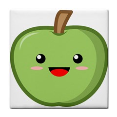 Kawaii Green Apple Tile Coasters by KawaiiKawaii