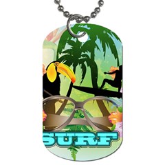 Surfing Dog Tag (one Side) by FantasyWorld7