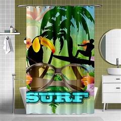 Surfing Shower Curtain 48  X 72  (small)  by FantasyWorld7