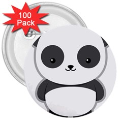 Kawaii Panda 3  Buttons (100 Pack)  by KawaiiKawaii