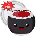 Kawaii Sushi 3  Buttons (100 pack)  Front