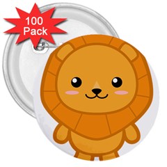 Kawaii Lion 3  Buttons (100 Pack)  by KawaiiKawaii