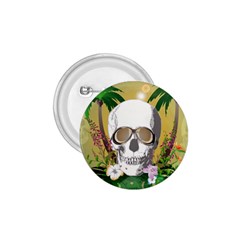 Funny Skull With Sunglasses And Palm 1 75  Buttons by FantasyWorld7