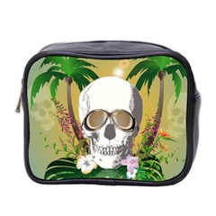 Funny Skull With Sunglasses And Palm Mini Toiletries Bag 2-side by FantasyWorld7