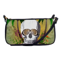 Funny Skull With Sunglasses And Palm Shoulder Clutch Bags by FantasyWorld7