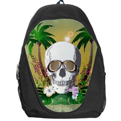 Funny Skull With Sunglasses And Palm Backpack Bag by FantasyWorld7