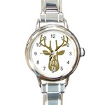 Life Is A Party Buck Deer Round Italian Charm Watches Front