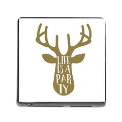 Life Is A Party Buck Deer Memory Card Reader (square) by CraftyLittleNodes