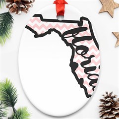 Florida Map Pride Chevron Oval Ornament (two Sides) by CraftyLittleNodes