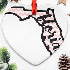 Florida Map Pride Chevron Heart Ornament (2 Sides) by CraftyLittleNodes