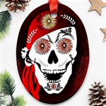 Funny Happy Skull Ornament (Oval)  Front