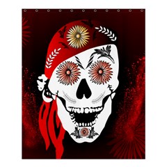 Funny Happy Skull Shower Curtain 60  X 72  (medium)  by FantasyWorld7