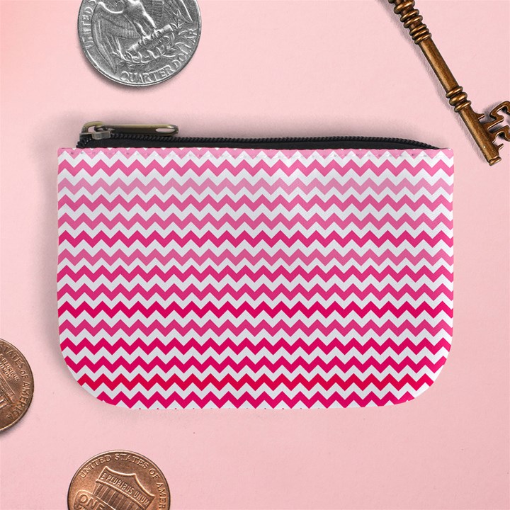 Pink Gradient Chevron Mini Coin Purses