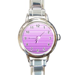 Purple Gradient Chevron Round Italian Charm Watches by CraftyLittleNodes