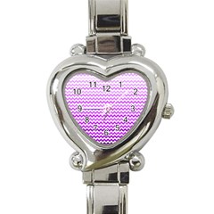 Purple Gradient Chevron Heart Italian Charm Watch by CraftyLittleNodes